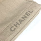 CHANEL Vintage CC Coco Mark Chain Tote Shoulder Bag, Canvas, Women's, Beige