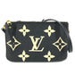 LOUIS VUITTON M80787 Two-Tone Monogram Empreinte Pochette Double Zip Bag, Crossbody Pouch, Clutch Bag, Shoulder Bag, Monogram Empreinte Leather, Unisex, Noir Black