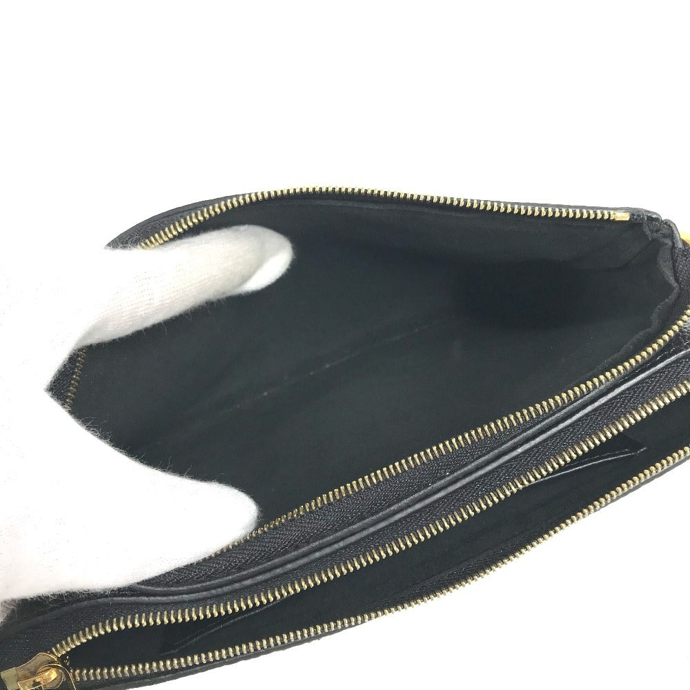 LOUIS VUITTON M80787 Two-Tone Monogram Empreinte Pochette Double Zip Bag, Crossbody Pouch, Clutch Bag, Shoulder Bag, Monogram Empreinte Leather, Unisex, Noir Black