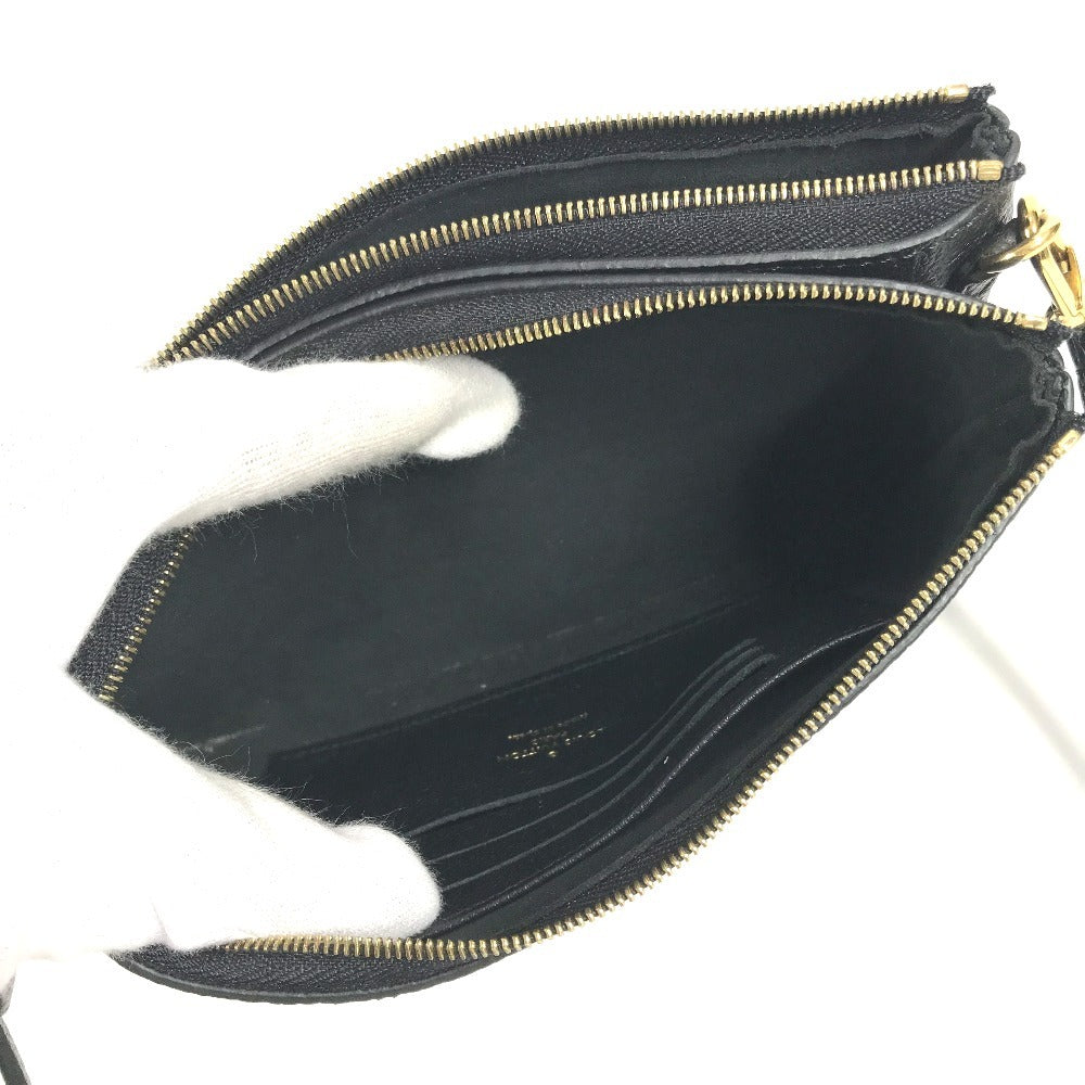 LOUIS VUITTON M80787 Two-Tone Monogram Empreinte Pochette Double Zip Bag, Crossbody Pouch, Clutch Bag, Shoulder Bag, Monogram Empreinte Leather, Unisex, Noir Black