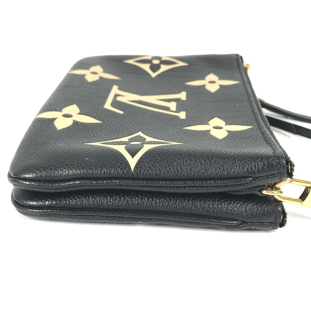 LOUIS VUITTON M80787 Two-Tone Monogram Empreinte Pochette Double Zip Bag, Crossbody Pouch, Clutch Bag, Shoulder Bag, Monogram Empreinte Leather, Unisex, Noir Black