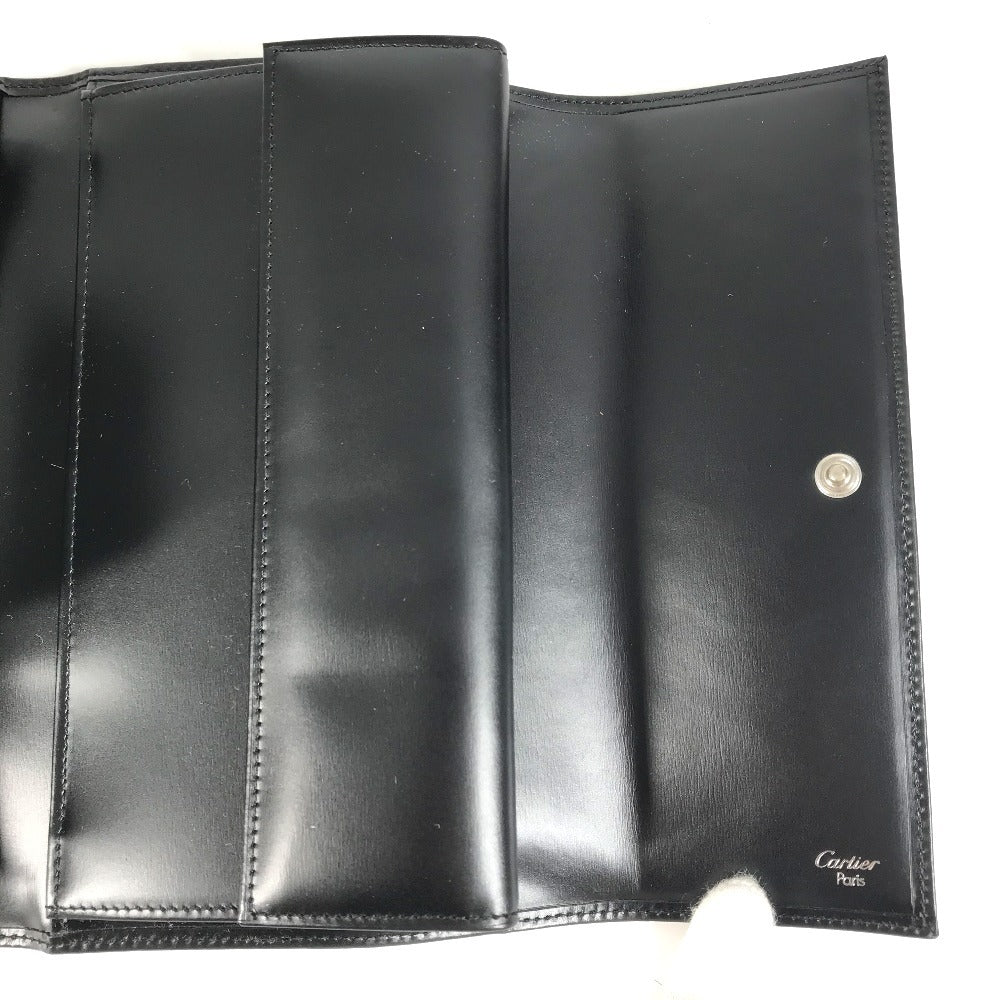 CARTIER Panthère Bifold Long Wallet, Leather, Unisex, Black