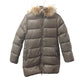 DUVETICA d 037 00 U Hooded Down Jacket with Fur, Long Sleeves, Nylon, Women's, Brown