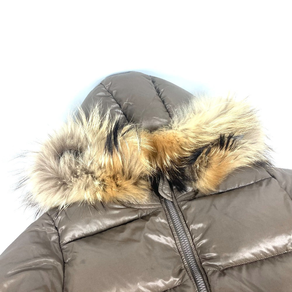 DUVETICA d 037 00 U Hooded Down Jacket with Fur, Long Sleeves, Nylon, Women's, Brown