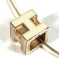HERMES アクセサリー カージュドアッシュ Hキューブ Hロゴ ネックレス メタル レディース ホワイト