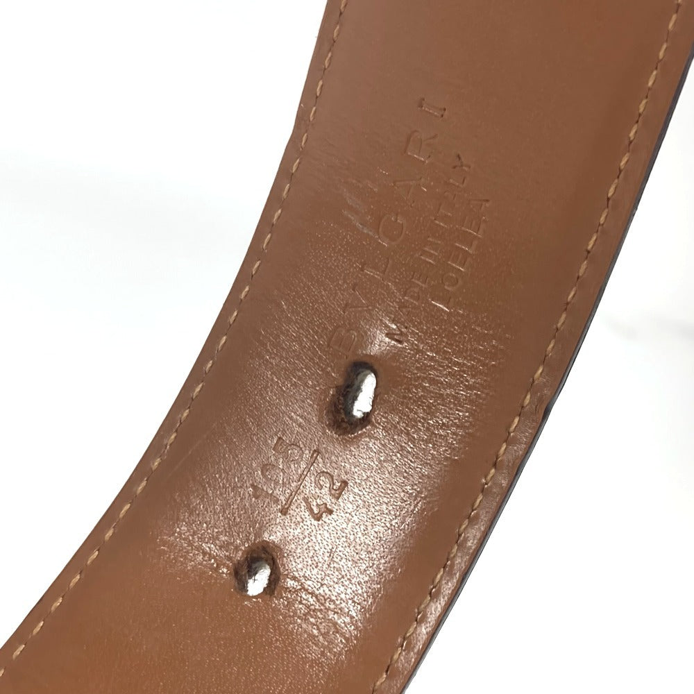 BVLGARI Bvlgari Bvlgari Logo Buckle Accessory Pants Belt Leather Men's Beige