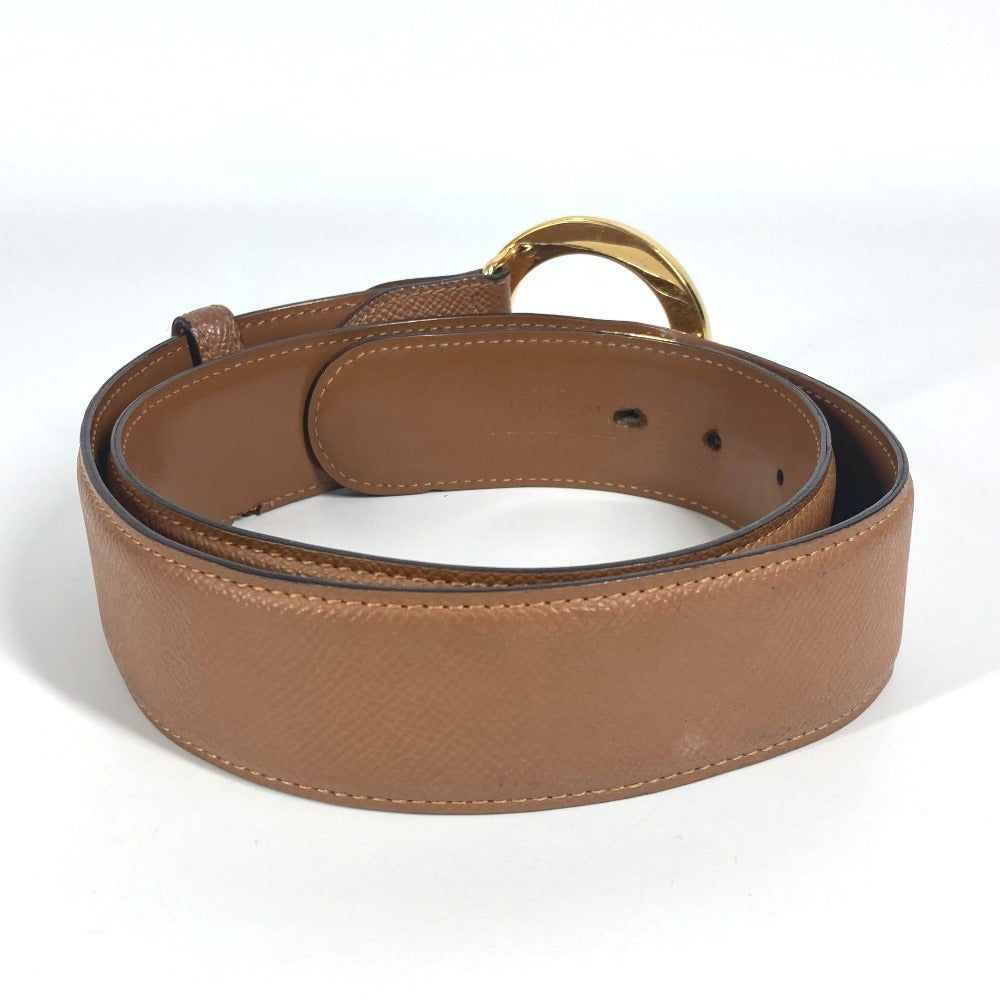 BVLGARI Bvlgari Bvlgari Logo Buckle Accessory Pants Belt Leather Men's Beige