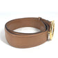 BVLGARI Bvlgari Bvlgari Logo Buckle Accessory Pants Belt Leather Men's Beige