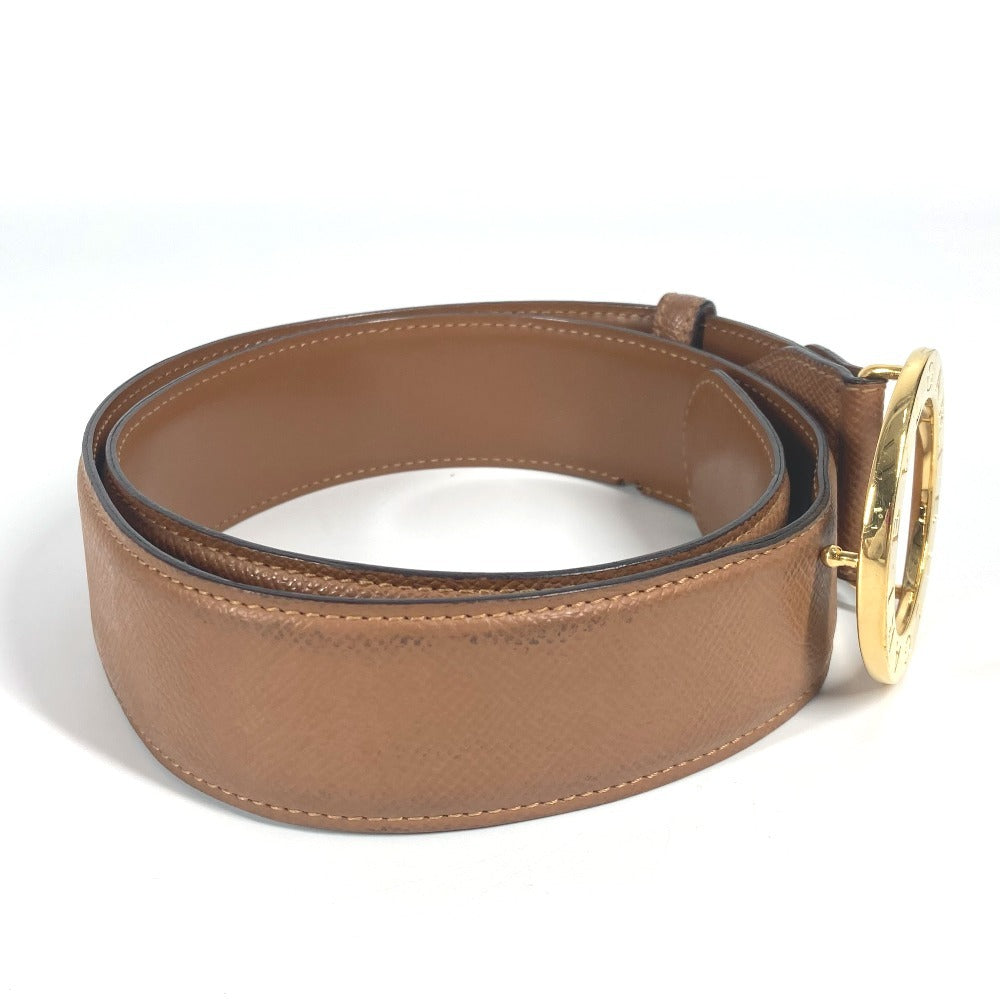 BVLGARI Bvlgari Bvlgari Logo Buckle Accessory Pants Belt Leather Men's Beige