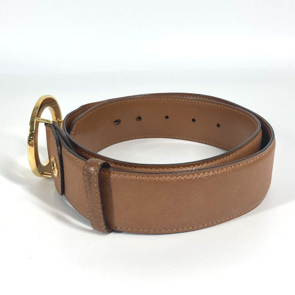 BVLGARI Bvlgari Bvlgari Logo Buckle Accessory Pants Belt Leather Men's Beige