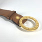 BVLGARI Bvlgari Bvlgari Logo Buckle Accessory Pants Belt Leather Men's Beige