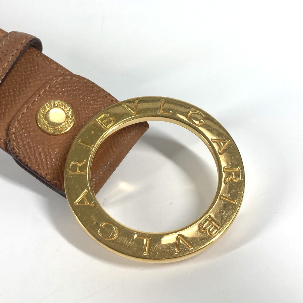 BVLGARI Bvlgari Bvlgari Logo Buckle Accessory Pants Belt Leather Men's Beige