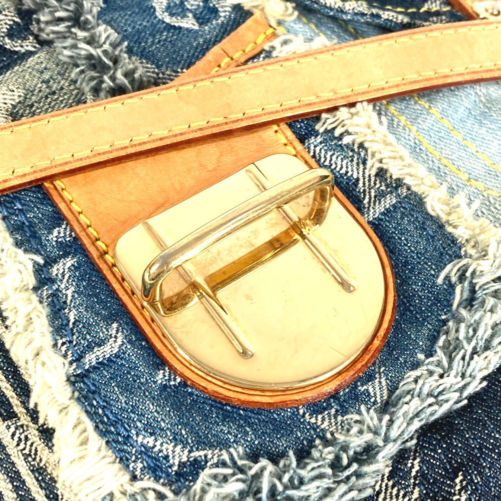 LOUIS VUITTON M95374 Monogram Denim Patchwork Posty Bag, Flap Crossbody Messenger Bag, Shoulder Bag, Monogram Denim Canvas, Unisex, Blue