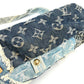 LOUIS VUITTON M95374 Monogram Denim Patchwork Posty Bag, Flap Crossbody Messenger Bag, Shoulder Bag, Monogram Denim Canvas, Unisex, Blue