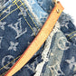 LOUIS VUITTON M95374 Monogram Denim Patchwork Posty Bag, Flap Crossbody Messenger Bag, Shoulder Bag, Monogram Denim Canvas, Unisex, Blue