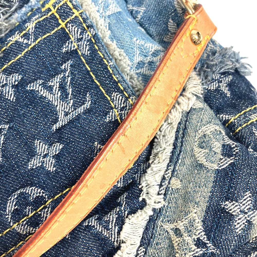 LOUIS VUITTON M95374 Monogram Denim Patchwork Posty Bag, Flap Crossbody Messenger Bag, Shoulder Bag, Monogram Denim Canvas, Unisex, Blue