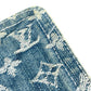 LOUIS VUITTON M95374 Monogram Denim Patchwork Posty Bag, Flap Crossbody Messenger Bag, Shoulder Bag, Monogram Denim Canvas, Unisex, Blue