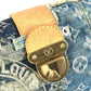 LOUIS VUITTON M95374 Monogram Denim Patchwork Posty Bag, Flap Crossbody Messenger Bag, Shoulder Bag, Monogram Denim Canvas, Unisex, Blue