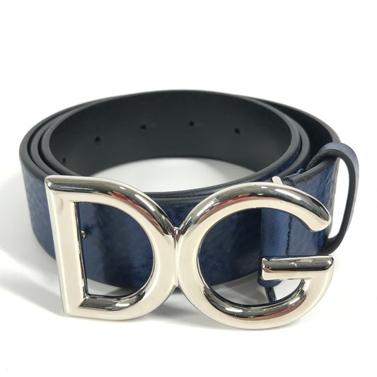 DOLCE&GABBANA DG ロゴ バックル アクセサリー ズボン用ベルト ベルト レザー メンズ ブルー