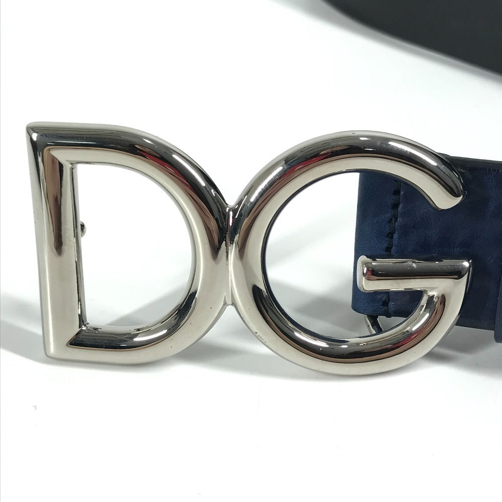 DOLCE&GABBANA DG ロゴ バックル アクセサリー ズボン用ベルト ベルト レザー メンズ ブルー
