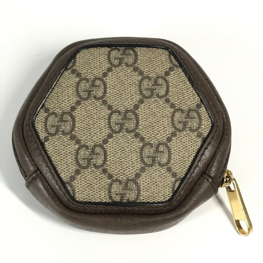 GUCCI 645123 GG Sherry Line Ophidia Keychain Wallet/Coin Purse in GG Supreme Canvas, Unisex, Beige