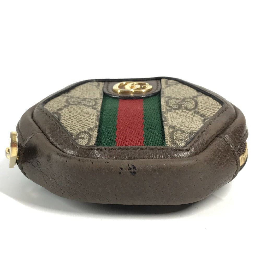 GUCCI 645123 GG Sherry Line Ophidia Keychain Wallet/Coin Purse in GG Supreme Canvas, Unisex, Beige