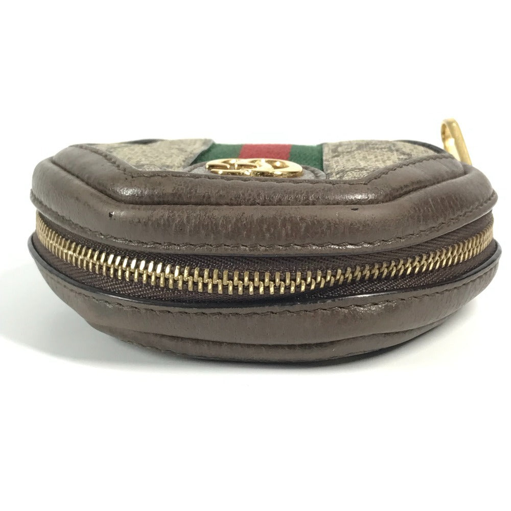 GUCCI 645123 GG Sherry Line Ophidia Keychain Wallet/Coin Purse in GG Supreme Canvas, Unisex, Beige