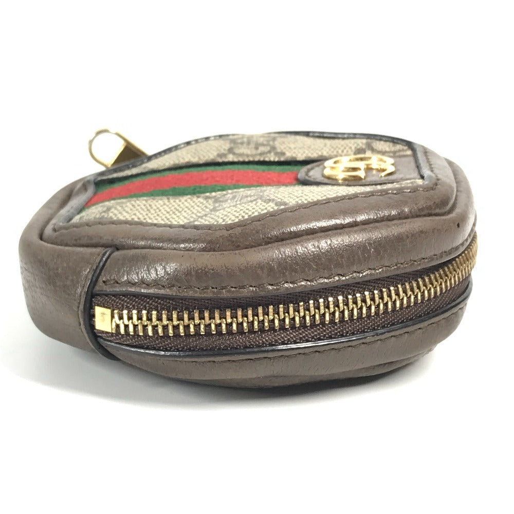 GUCCI 645123 GG Sherry Line Ophidia Keychain Wallet/Coin Purse in GG Supreme Canvas, Unisex, Beige