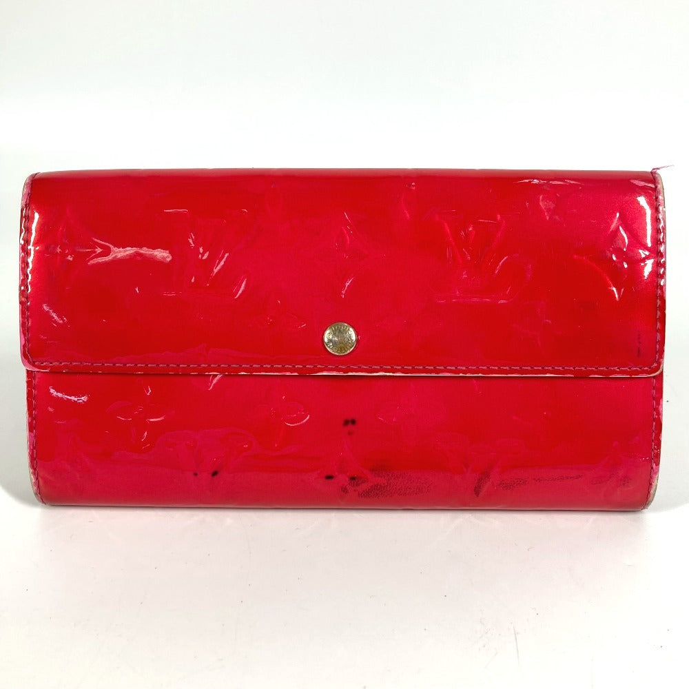 LOUIS VUITTON M93633 Monogram Vernis Portefeuille Sarah Long Wallet, Bifold, Monogram Vernis Canvas, Unisex, Rose Pop Pink