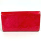 LOUIS VUITTON M93633 Monogram Vernis Portefeuille Sarah Long Wallet, Bifold, Monogram Vernis Canvas, Unisex, Rose Pop Pink