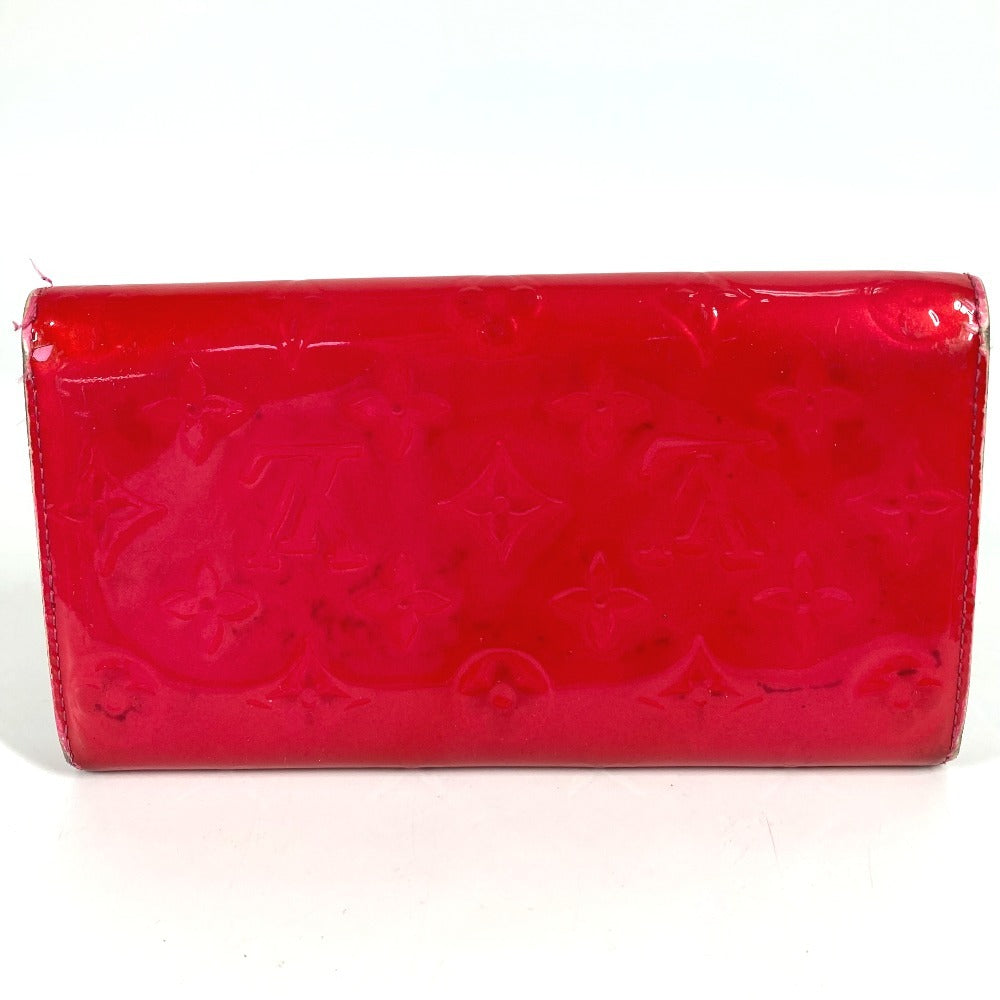 LOUIS VUITTON M93633 Monogram Vernis Portefeuille Sarah Long Wallet, Bifold, Monogram Vernis Canvas, Unisex, Rose Pop Pink