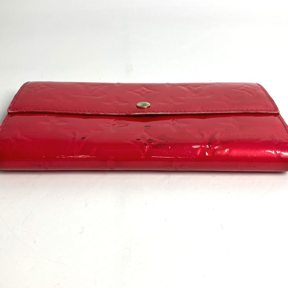 LOUIS VUITTON M93633 Monogram Vernis Portefeuille Sarah Long Wallet, Bifold, Monogram Vernis Canvas, Unisex, Rose Pop Pink