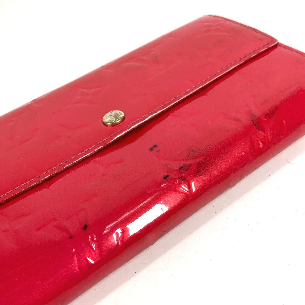 LOUIS VUITTON M93633 Monogram Vernis Portefeuille Sarah Long Wallet, Bifold, Monogram Vernis Canvas, Unisex, Rose Pop Pink