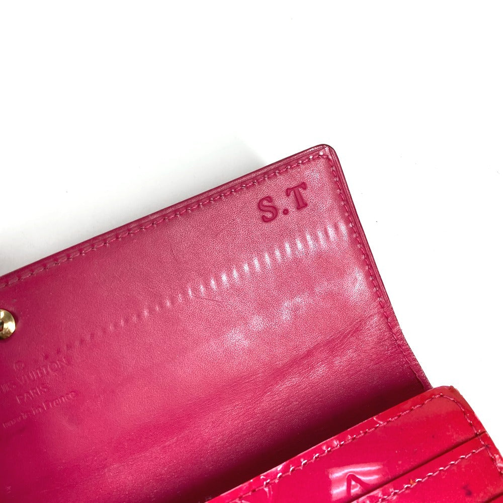 LOUIS VUITTON M93633 Monogram Vernis Portefeuille Sarah Long Wallet, Bifold, Monogram Vernis Canvas, Unisex, Rose Pop Pink