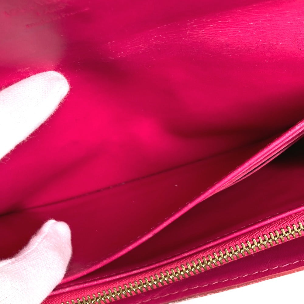 LOUIS VUITTON M93633 Monogram Vernis Portefeuille Sarah Long Wallet, Bifold, Monogram Vernis Canvas, Unisex, Rose Pop Pink