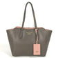 GUCCI 354408 Two-Tone Logo Swing Tote Bag, Shoulder Bag, Leather, Unisex, Gray