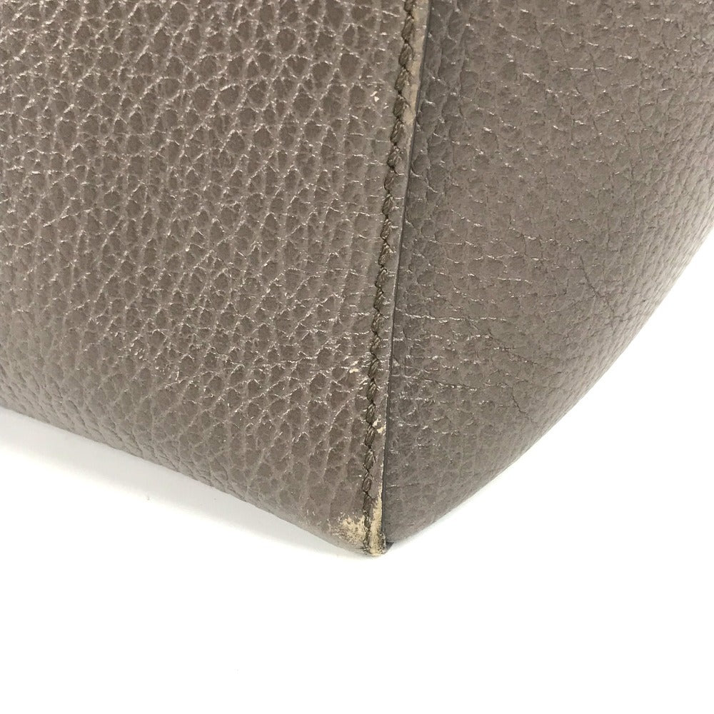 GUCCI 354408 Two-Tone Logo Swing Tote Bag, Shoulder Bag, Leather, Unisex, Gray