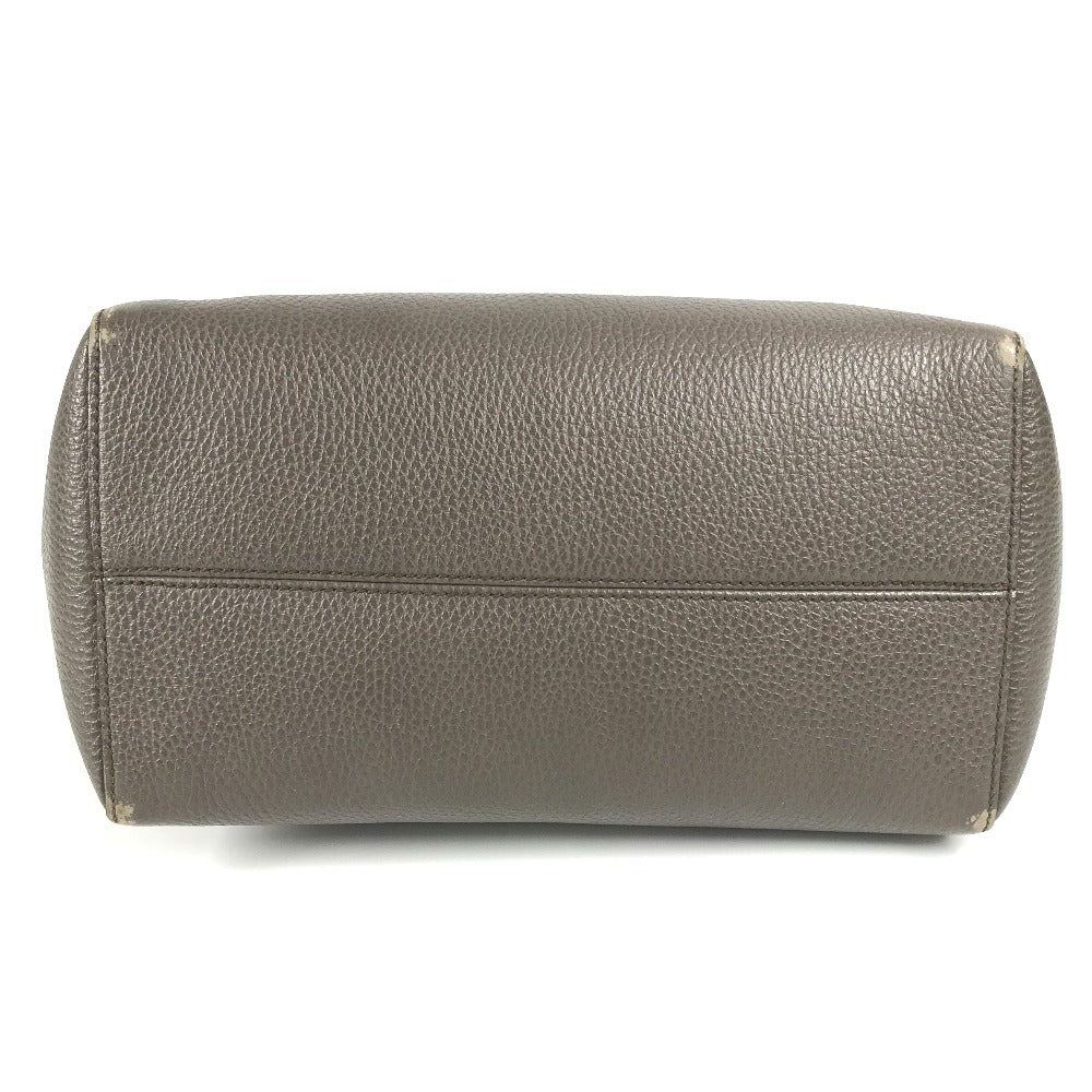 GUCCI 354408 Two-Tone Logo Swing Tote Bag, Shoulder Bag, Leather, Unisex, Gray