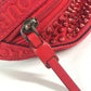 Christian Louboutin メッシュ スパイクスタッズ カバン ベルトバッグ ボディバッグ クロス ショルダーバッグ ボディバッグ ナイロン ユニセックス レッド