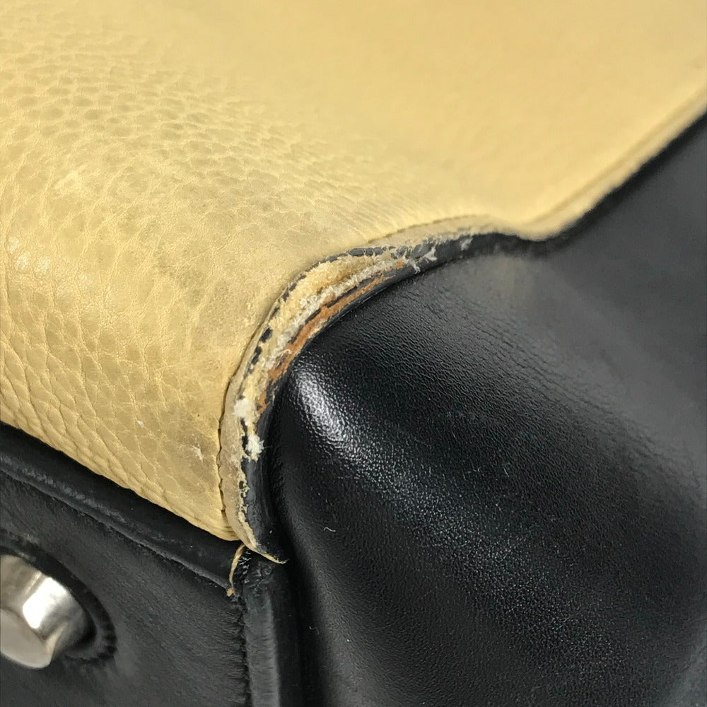 CELINE Bicolor Edge Handbag, Fringe and Tassel Shoulder Bag, Unisex, Beige Leather