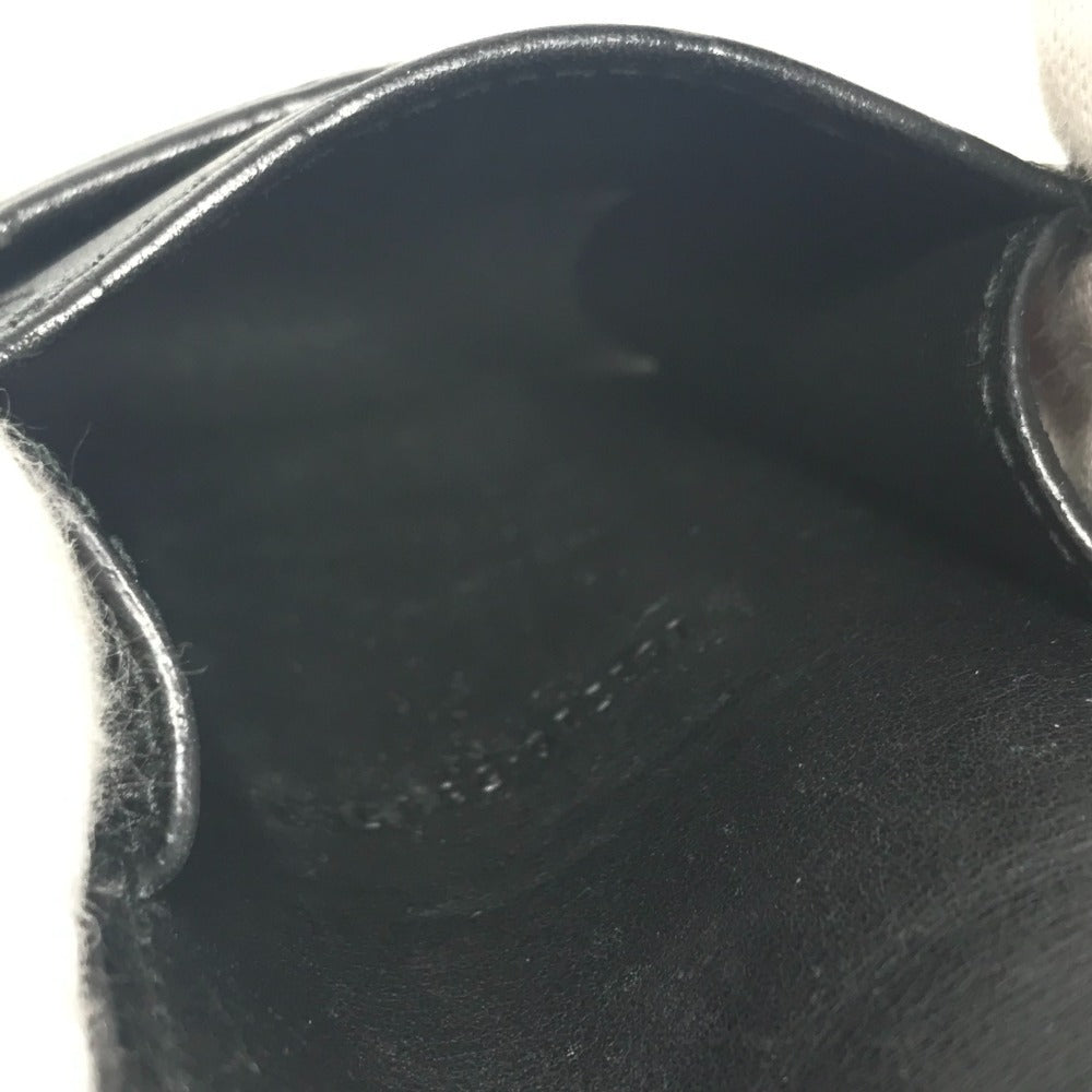 GUCCI 181716 グッチシマ ロゴ GG ポーチ タバコケース フラップ シガレットケース シマレザー ユニセックス ブラック