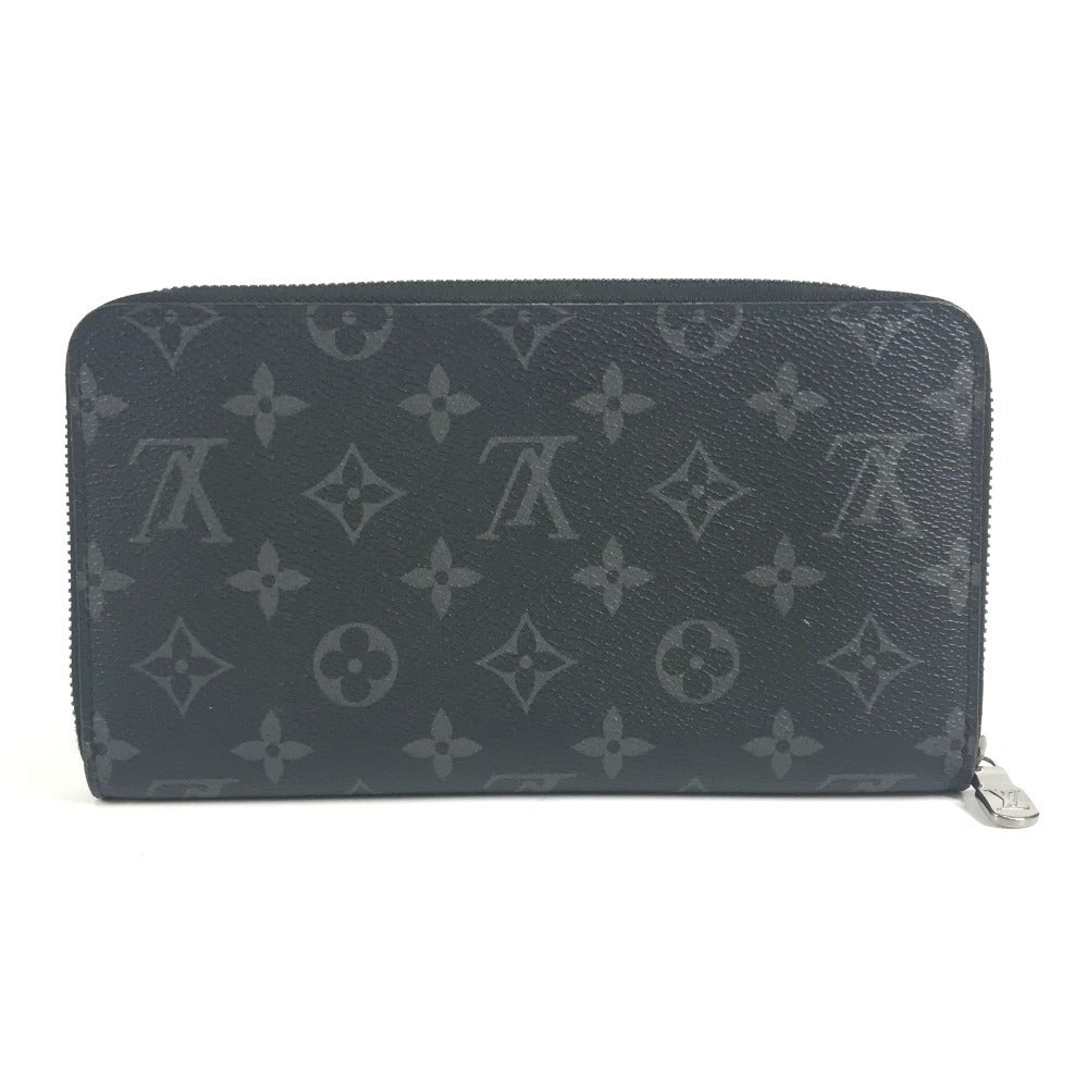 LOUIS VUITTON M82081 Monogram Eclipse Zippy Organizer NM Round Zipper Long Wallet in Monogram Eclipse Canvas, Unisex, Black
