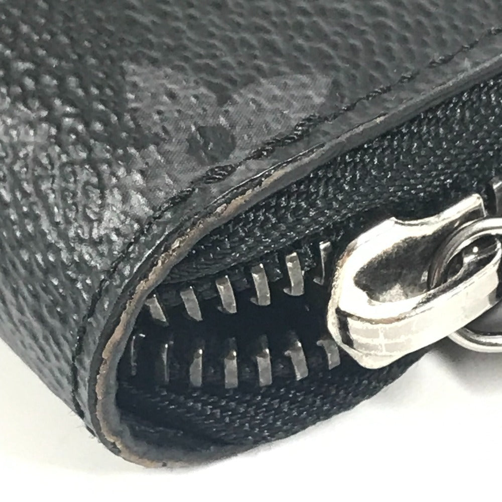 LOUIS VUITTON M82081 Monogram Eclipse Zippy Organizer NM Round Zipper Long Wallet in Monogram Eclipse Canvas, Unisex, Black