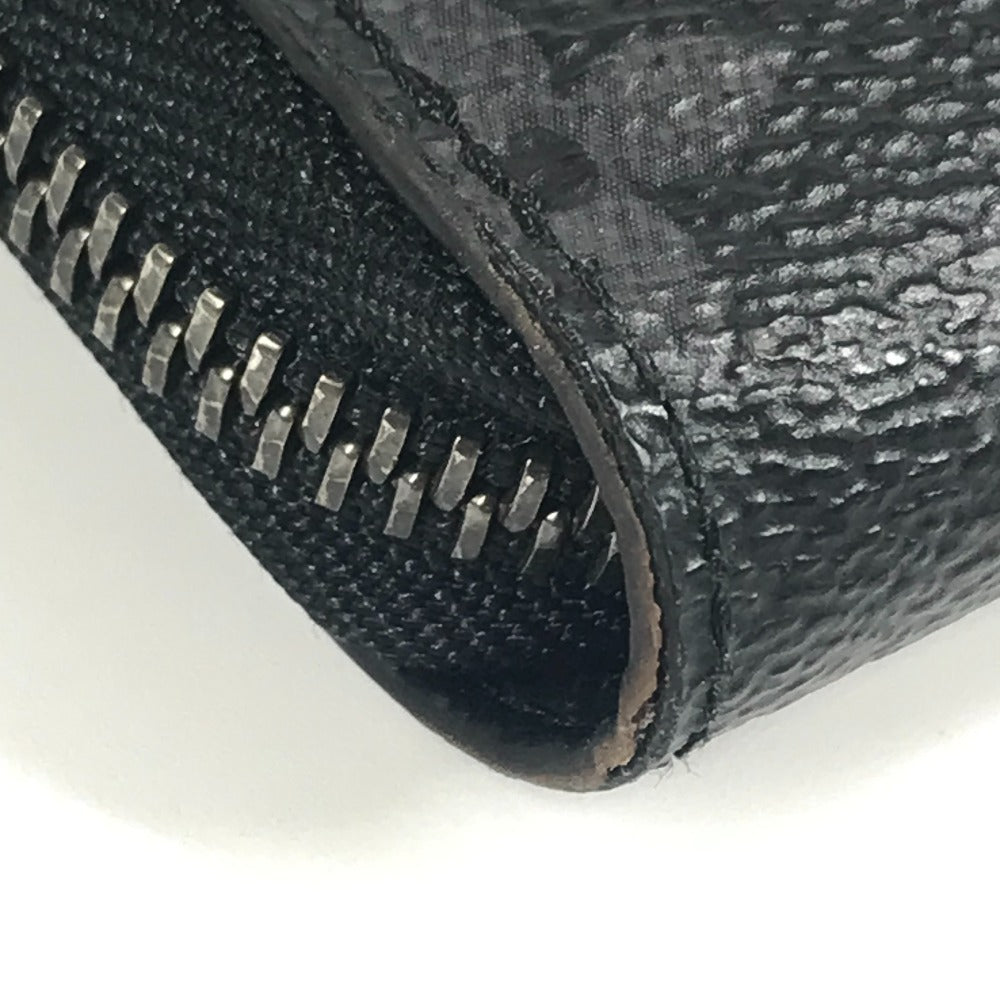 LOUIS VUITTON M82081 Monogram Eclipse Zippy Organizer NM Round Zipper Long Wallet in Monogram Eclipse Canvas, Unisex, Black