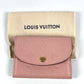 LOUIS VUITTON M81520 Monogram Empreinte Porte Monnaie Rosary Compact Wallet, Bi-fold Wallet, Monogram Empreinte Leather, Women's, Rose Poudre Pink