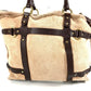 Salvatore Ferragamo fringed tassel fur tote bag, shoulder bag, shearling, beige