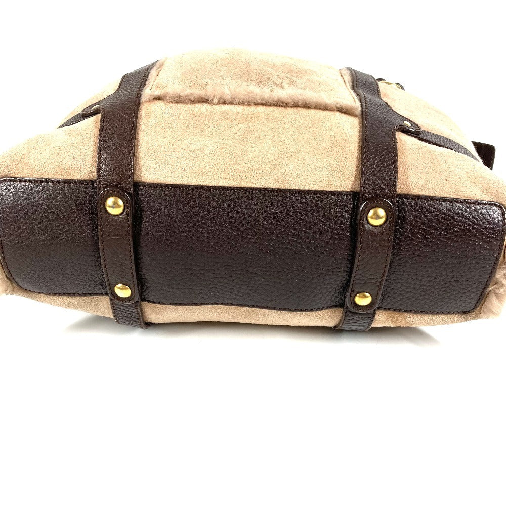Salvatore Ferragamo fringed tassel fur tote bag, shoulder bag, shearling, beige