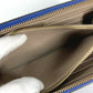 CELINE logo long wallet with round zipper, leather, unisex, blue