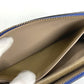 CELINE logo long wallet with round zipper, leather, unisex, blue