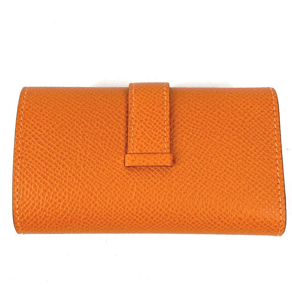 HERMES H Logo Bearn 4-Hook Key Case Epsom Unisex Orange